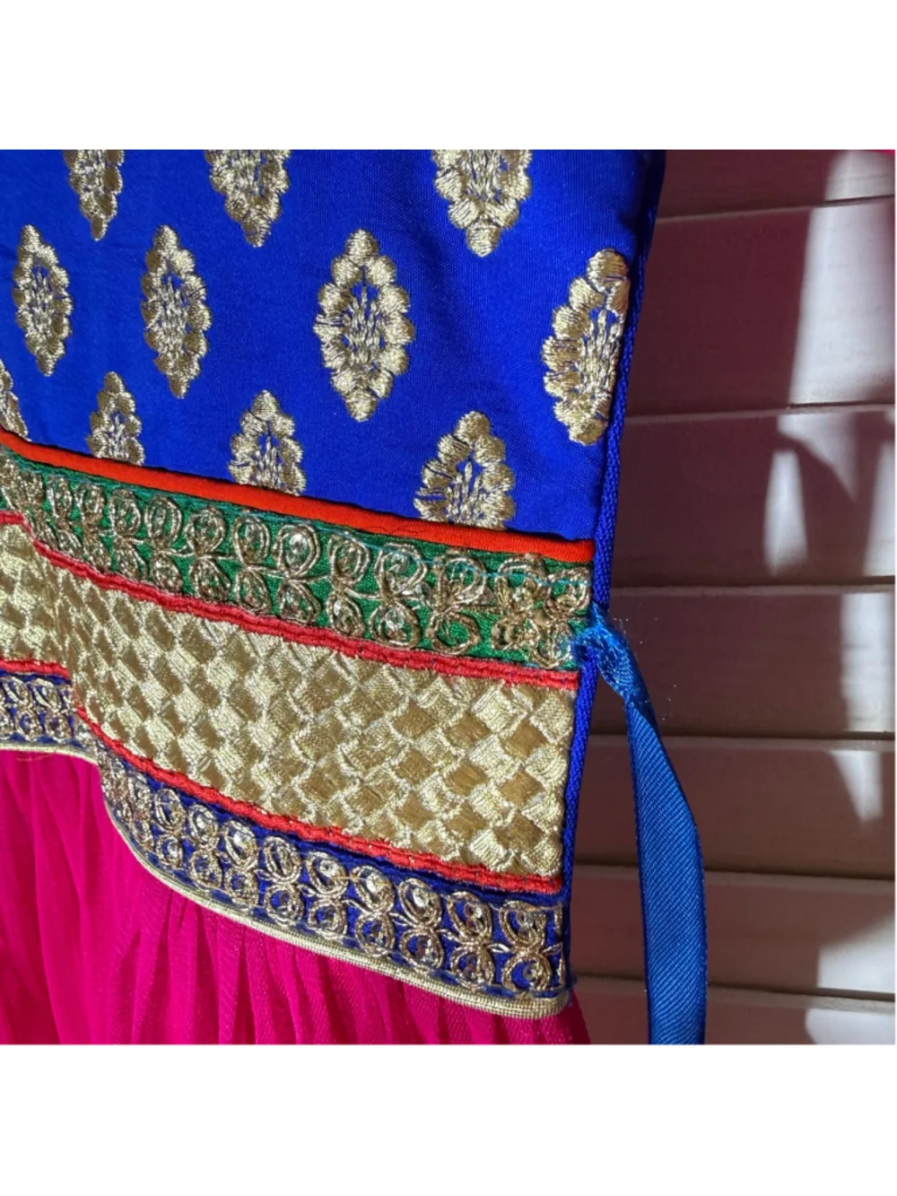 Vintage Ararkali Dress blue and magenta child's costume Disney princess Jasmin M